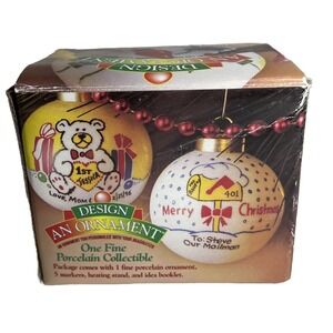 Design An Ornament One Fine Porcelain Collectible Vtg Christmas Ball Ornament